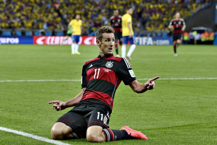 Miroslav Klose celebrates for Germany National Football Team