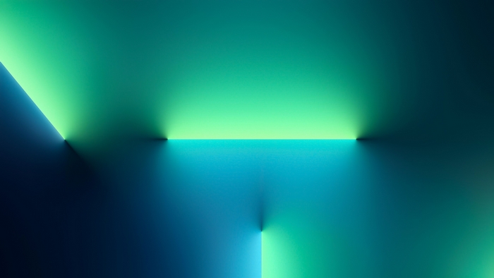 Apple iPhone 13 Pro Max abstract green blue light