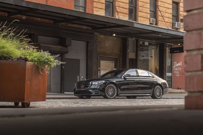 Mercedes-Benz S 500 luxury car on urban street