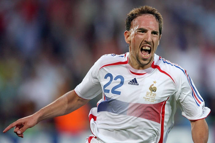 Franck Ribéry celebrates for France National Football Team