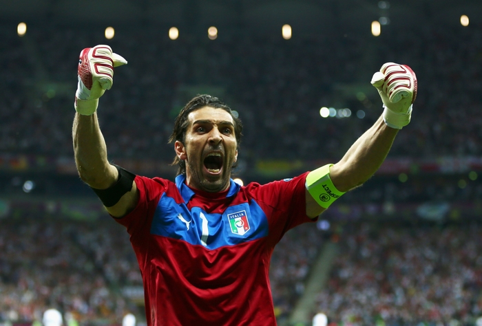 Gianluigi Buffon celebrating for Italy National Football Team
