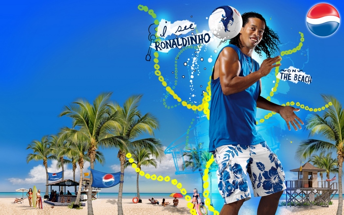 Ronaldinho, Pepsi, and soccer on the beach