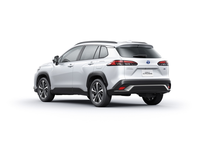 White Toyota Corolla Cross Hybrid SUV