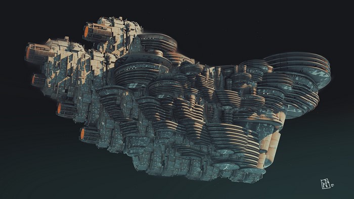 Massive Sci-Fi City Spaceship