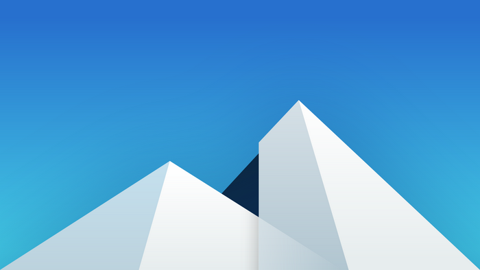 Minimalist Blue and White Geometric Mountains