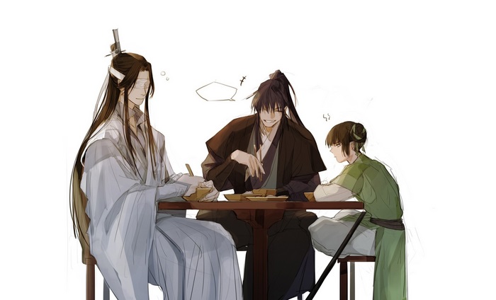 Mo Dao Zu Shi: Xiao Xingchen, Xue Yang, and A-Qing dining