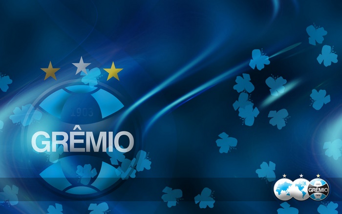 Grêmio soccer club emblem with stars on blue background