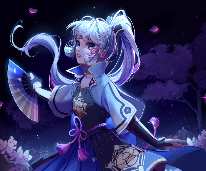Kamisato Ayaka's Moonlit Dance in Genshin Impact