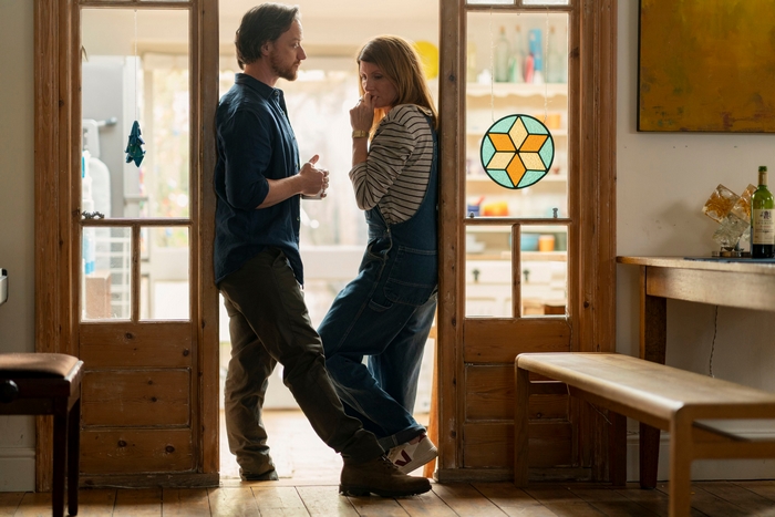 James McAvoy and Sharon Horgan together in a doorway