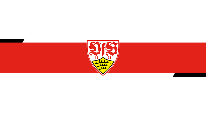 VfB Stuttgart soccer emblem on red white banner