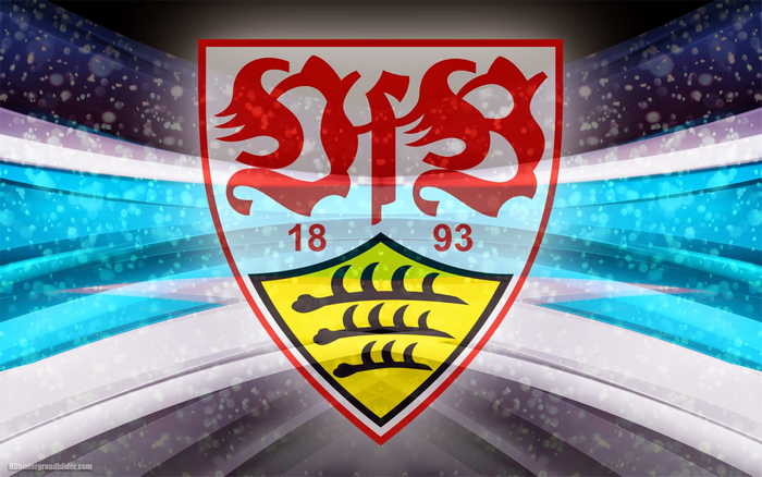 VfB Stuttgart Soccer Logo on Abstract Background