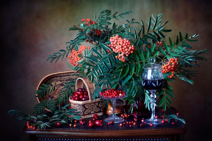 Autumn Still Life with Rowan and Berries