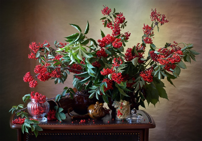 Vibrant Red Berries Still Life Photography