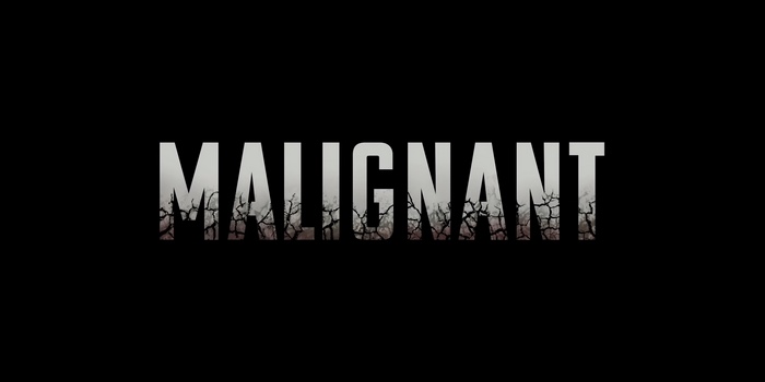 Malignant movie title with cracked texture