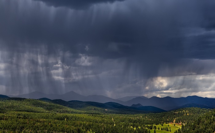 Stormy Landscape with Heavy Rain
