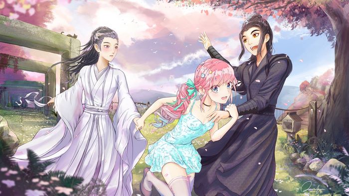 Mo Dao Zu Shi: Xiao Xingchen and Xue Yang pulling girl