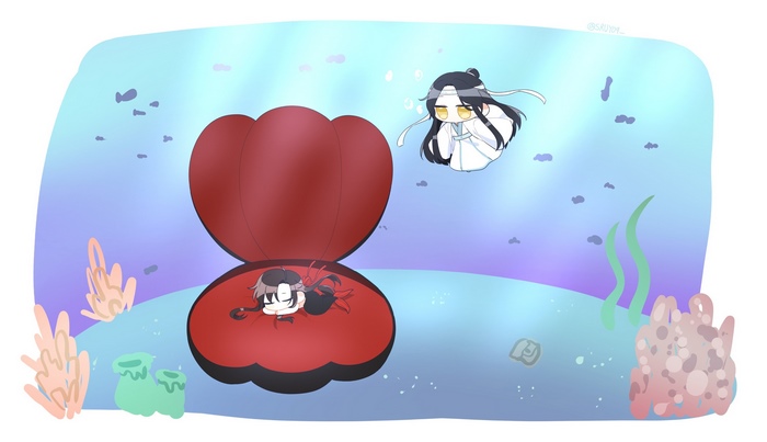 Mo Dao Zu Shi: Lan Wangji watches Wei Wuxian in shell