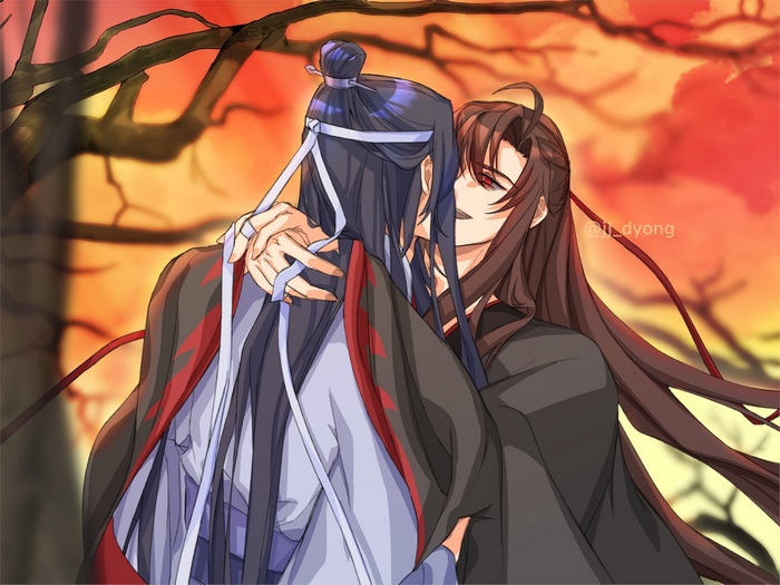 Mo Dao Zu Shi: Wei Wuxian and Lan Wangji Sunset Embrace