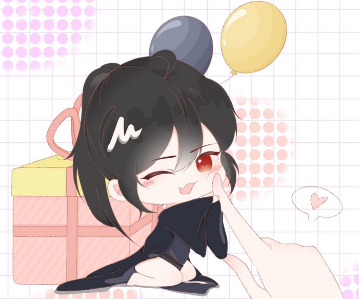 Adorable Xue Yang chibi cheek poke