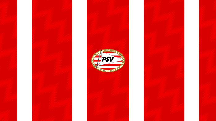 PSV Eindhoven Emblem on Red and White Stripes
