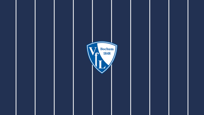 VfL Bochum Emblem on Blue Striped Background