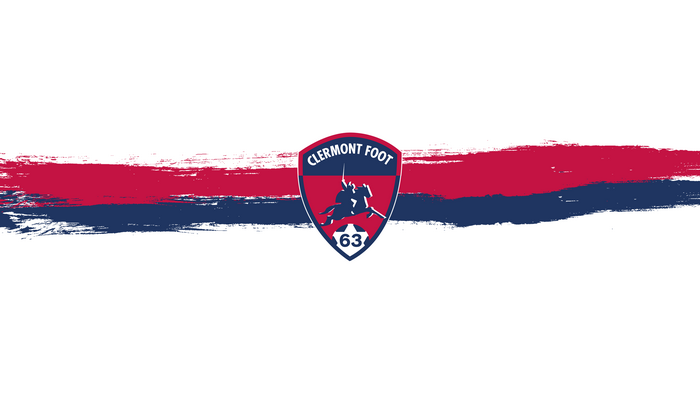 Clermont Foot 63 Emblem Red Blue Brush Strokes