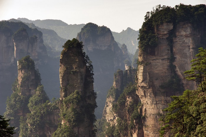 Majestic Pillar Cliffs of Zhangjiajie National Forest Park