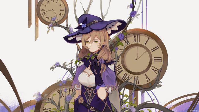 Lisa (Genshin Impact) Amidst Time and Roses