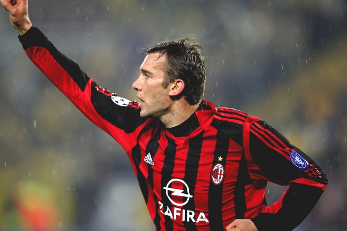 Andriy Shevchenko in A.C. Milan jersey