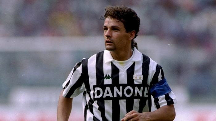 Roberto Baggio in classic Juventus F.C. jersey