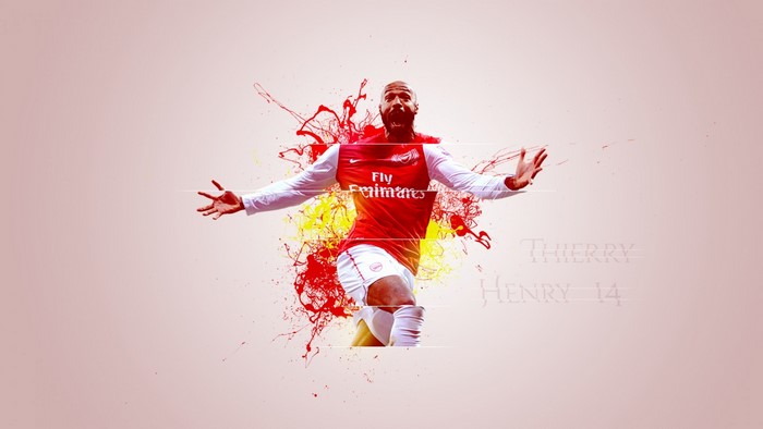 Thierry Henry 14 Arsenal F.C. paint splash art