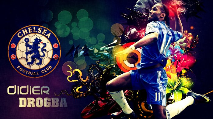 Didier Drogba Chelsea F.C. Dynamic Abstract Art