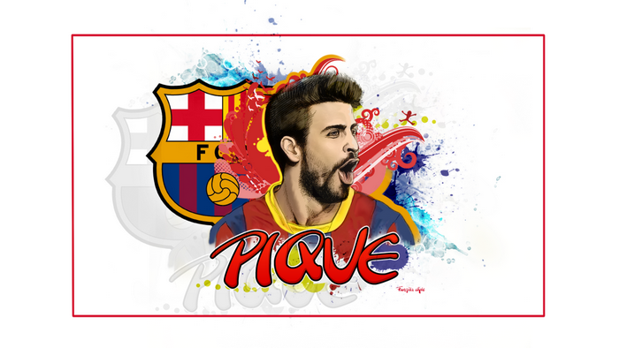 Gerard Piqué FC Barcelona Colorful Illustration