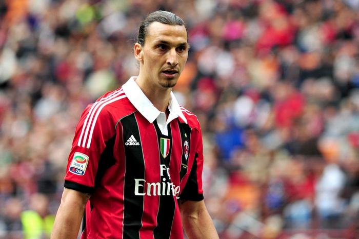 Zlatan Ibrahimovic in A.C. Milan jersey