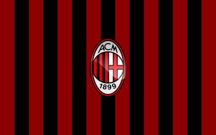 A.C. Milan Logo on Red and Black Stripes