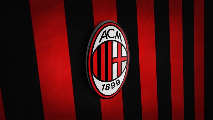 A.C. Milan Logo on Red and Black Stripes