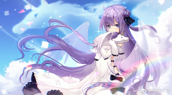 Azur Lane Unicorn holding a unicorn plushie