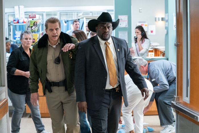 Omar J. Dorsey and Brian F Durkin in Halloween Kills