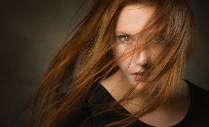 Redhead Model with Intense Stare