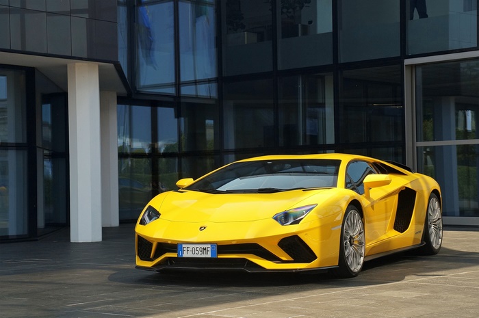 Yellow Lamborghini Aventador S Supercar