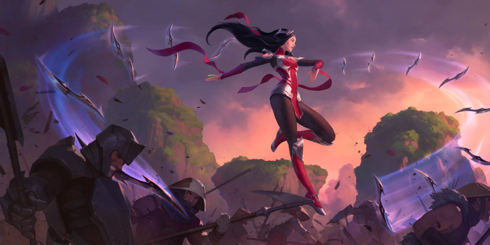 Irelia's dance of blades in Legends of Runeterra