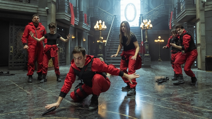La Casa De Papel team in a tense moment
