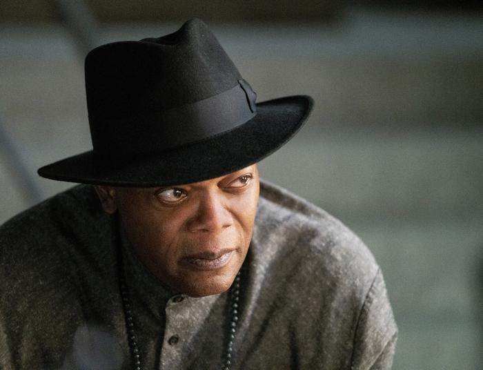 Samuel L. Jackson in black fedora from The Protégé