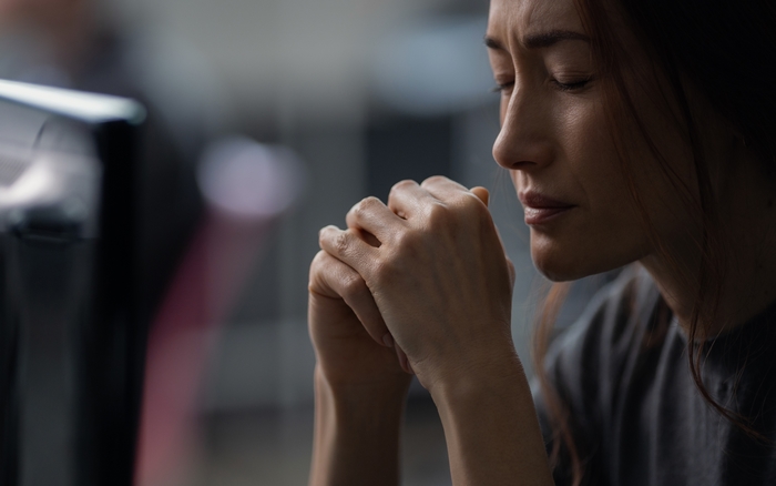 Maggie Q in deep thought from The Protégé