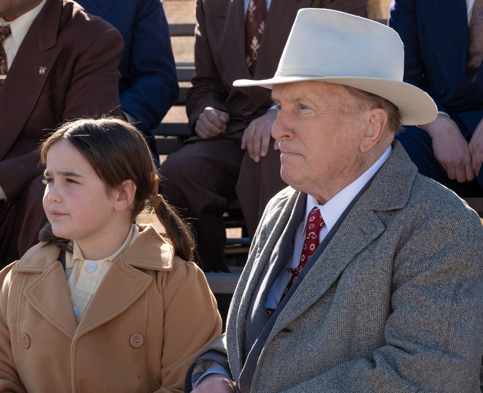 Robert Duvall and young girl in 12 Mighty Orphans