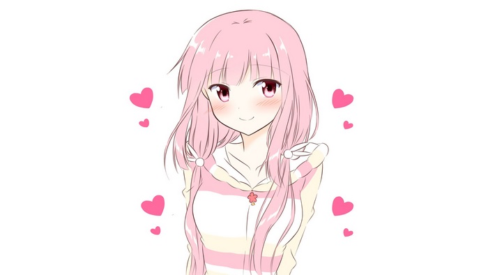 Iroha Tamaki blushing with pink hearts