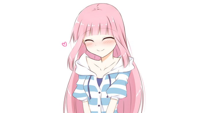 Iroha Tamaki smiling in striped hoodie