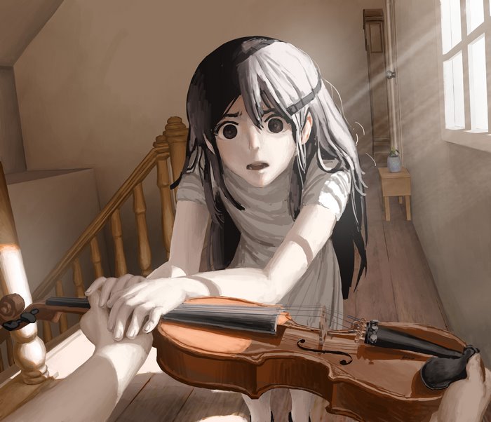 Mari from OMORI Holding Violin in 4K