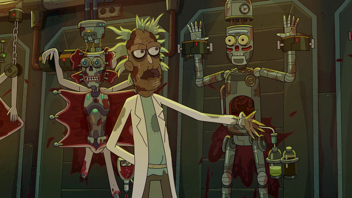 Rick Sanchez's gruesome robot experiments