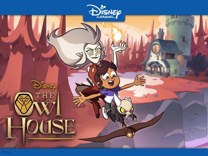 The Owl House: Luz, Eda, and King flying